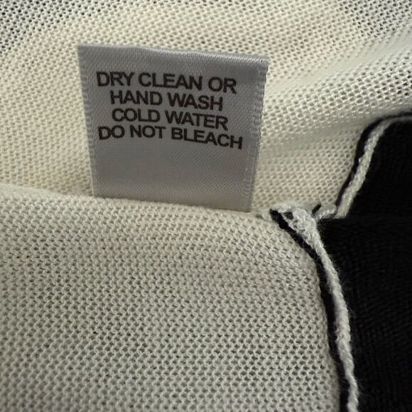 Y2K Cache Black White Colorblock Open Front Asymmetrical Cardigan Sweater M - Picture 6 of 6